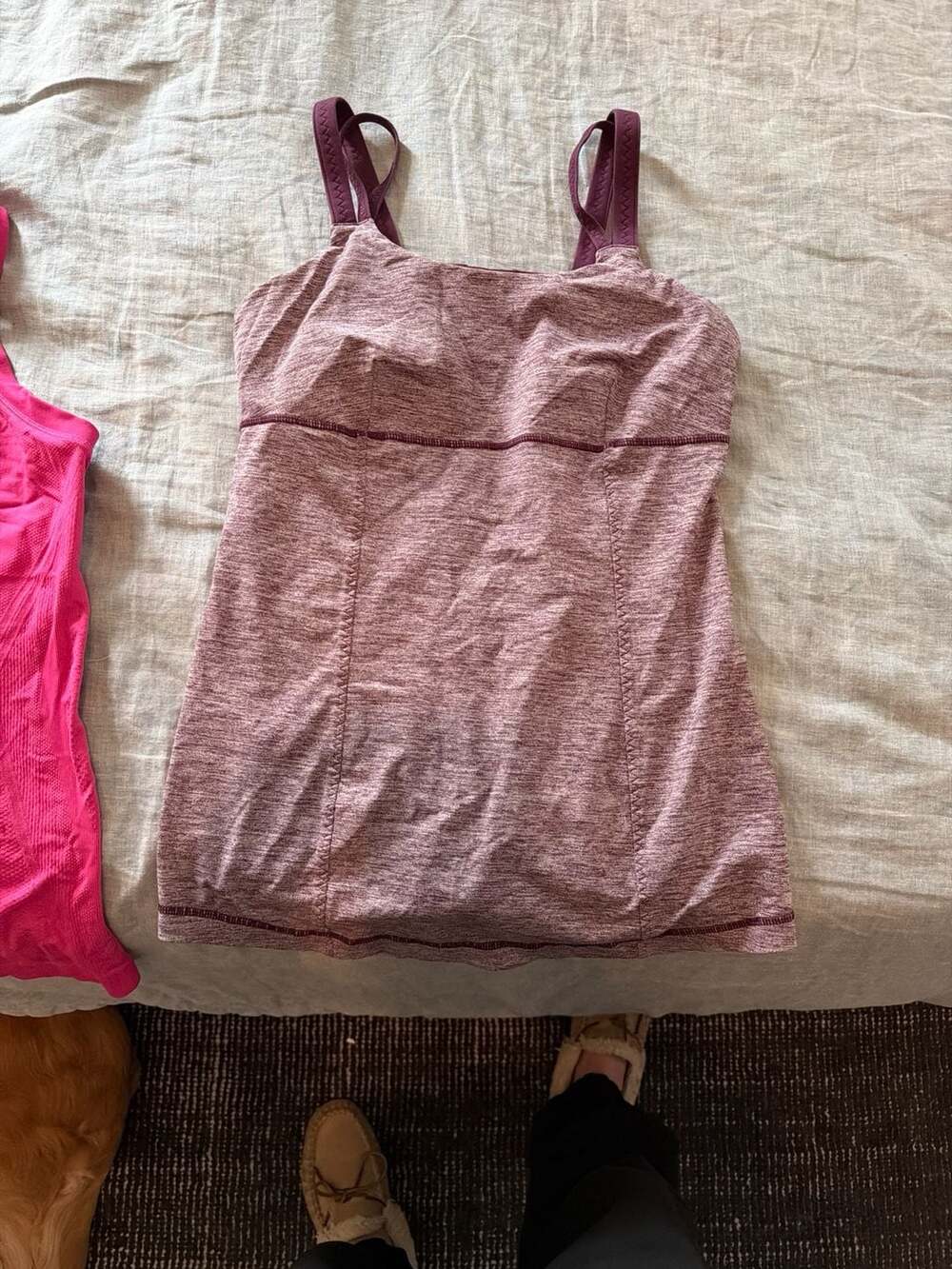 Lululemon Active Strength Tank Heathered Plum Purple Built-In Bra